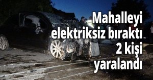 Mahalleyi elektriksiz bırakan kaza