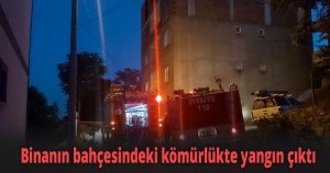 Binanın bahçesindeki kömürlükte yangın çıktı