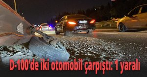 D-100’de iki otomobil çarpıştı
