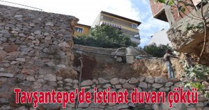 Tavşantepe'de istinat duvarı çöktü