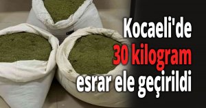 Kocaeli'de 30 kilogram esrar ele geçirildi