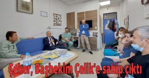 Çeker, Başhekim Çelik'e sahip çıktı