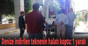 Denize indirilen teknenin halatı koptu