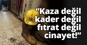 Kaza değil kader değil fıtrat değil cinayet!