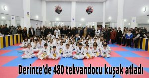 Derince’de 480 tekvandocu kuşak atladı