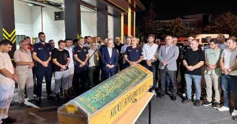 Kazada ölen itfaiye personeli için tören düzenlendi