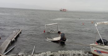 Batan tekneler çıkarıldı