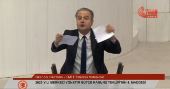 EMEP’li Bayhan Meclis kürsüsünde metal işçilerinin grev yasağını protesto etti