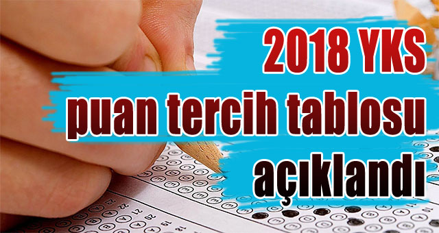 2018 YKS puan tercih tablosu açıklandı