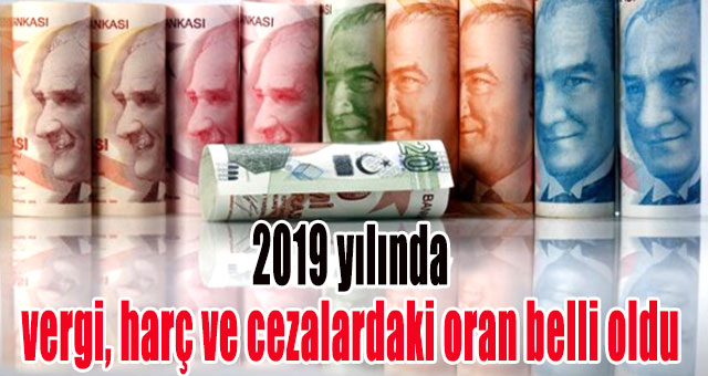 2019 yılında vergi, harç ve cezalardaki oran belli oldu
