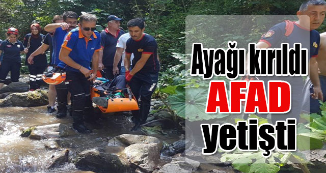 Ayağı kırıldı AFAD yetişti