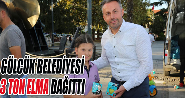 GÖLCÜK BELEDİYESİ 3 TON ELMA DAĞITTI