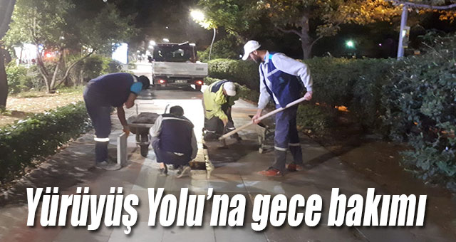 Yürüyüş Yolu’na gece bakımı