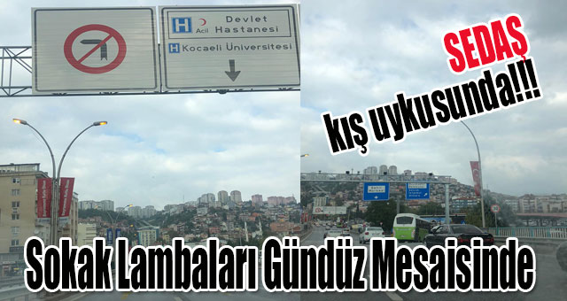 Sokak lambaları gündüz mesaisinde