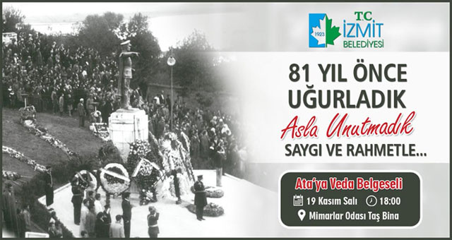 İzmit belediyesi 19 Kasım'da ATA'yı anacak