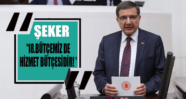 ŞEKER : '18.BÜTÇEMİZ DE HİZMET BÜTÇESİDİR! '