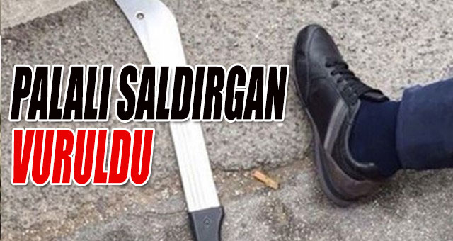Palalı saldırgan vuruldu