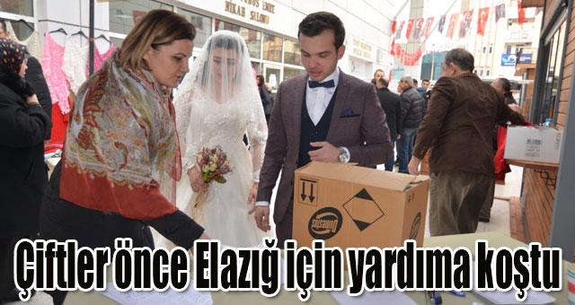 Çiftler önce Elazığ için yardıma koştu