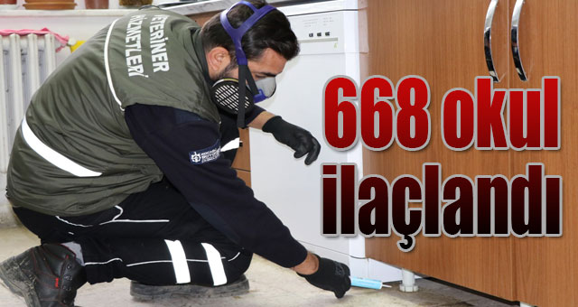 Yarıyıl tatilinde 668 okul ilaçlandı