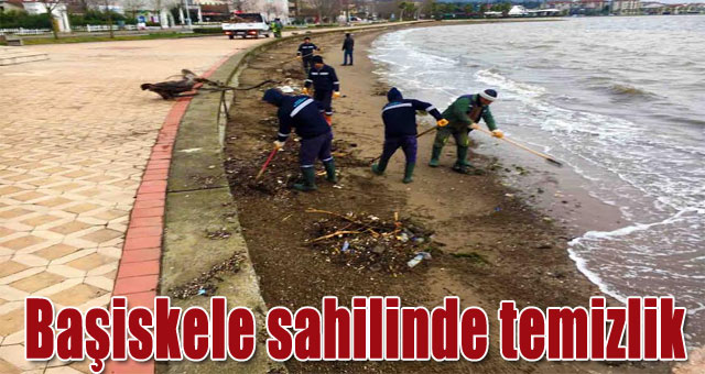 Başiskele sahilinde temizlik
