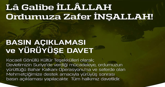 Bahar Kalkanı harekatına destek yürüyüşü