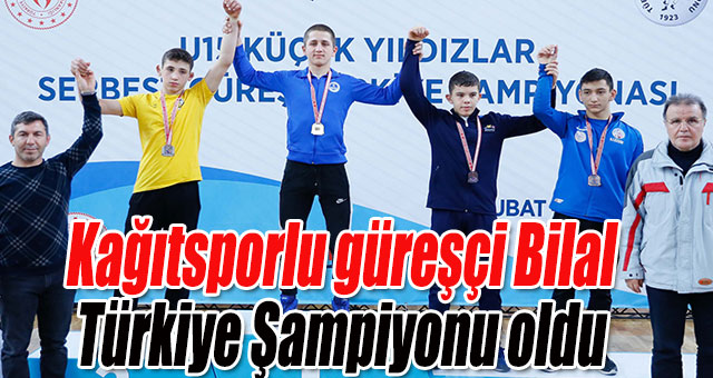Kağıtsporlu güreşçi Bilal Türkiye Şampiyonu oldu