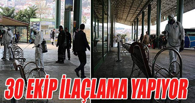 30 EKİP İLAÇLAMA YAPIYOR