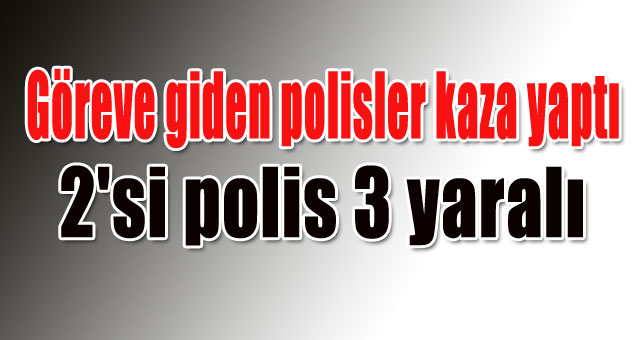 Göreve giden polisler kaza yaptı