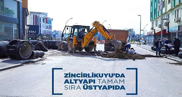 Zincirlikuyu Caddesi’nde üst yapı çalışmalarına başlandı