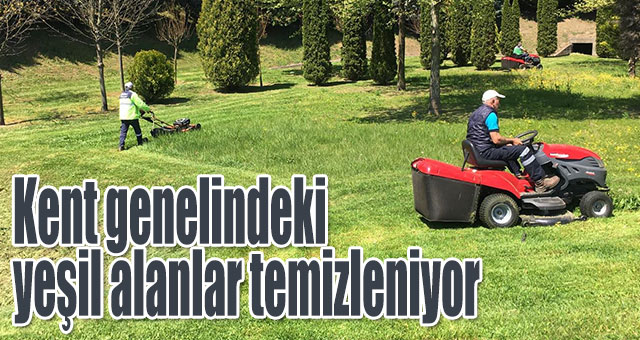 Kent genelindeki yeşil alanlar temizleniyor