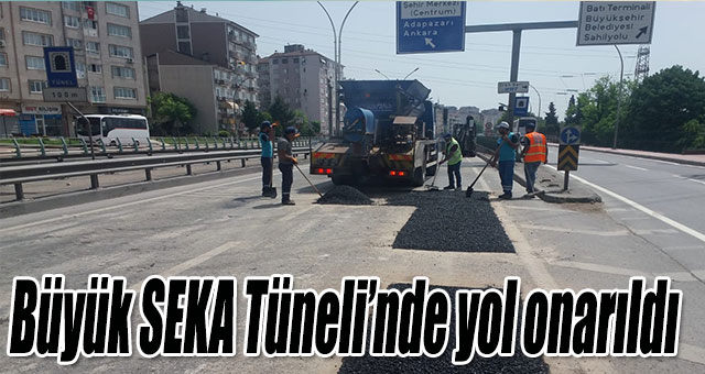 Büyük SEKA Tüneli’nde yol onarımı gerçekleştirildi