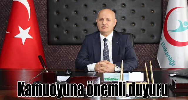 Kamuoyuna önemli duyuru
