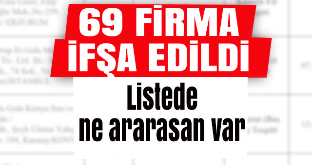 Tarım ve Orman Bakanlığı, 69 firmayı ifşa etti