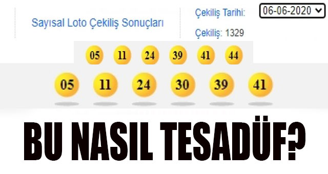 Sayısal Loto'da şüphe uyandıran tesadüf