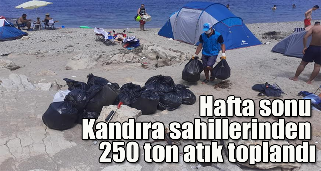    Hafta sonu Kandıra sahillerinden 250 ton atık toplandı