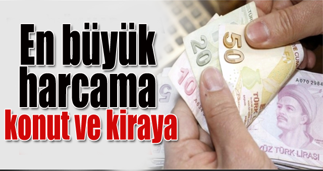 En  büyük harcama konut ve kiraya