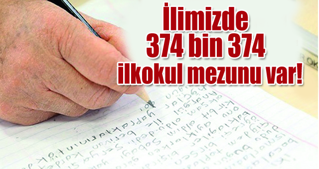 İlimizde 374 bin 374  ilkokul mezunu var