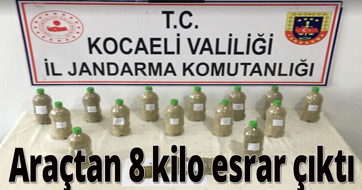 Araçtan 8 kilo esrar çıktı
