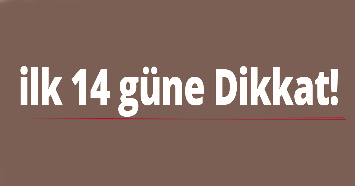 İlk 14 güne dikkat!