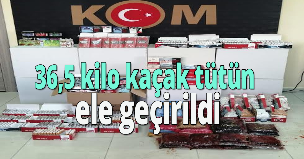 36,5 kilo kaçak tütün ele geçirildi