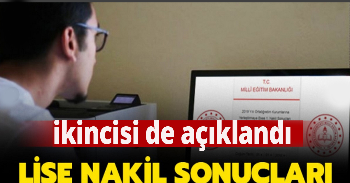 LGS ikinci nakil sonuçları da açıklandı