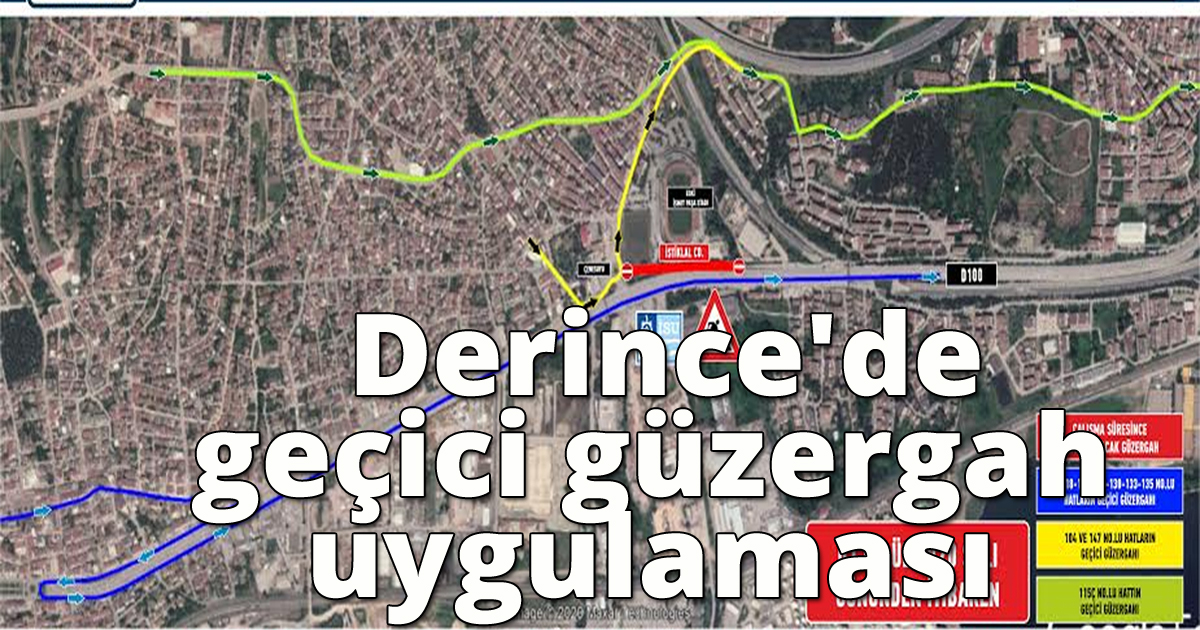  Derince'de geçici güzergah uygulaması