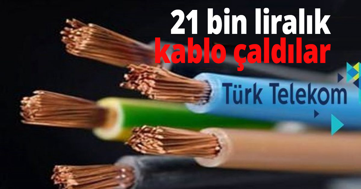 21 bin liralık kablo çaldılar