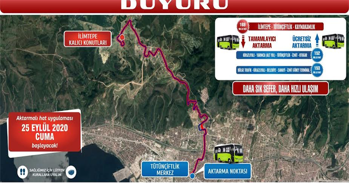 HAT 169, 152 ve 153’de aktarmalı uygulama başlıyor