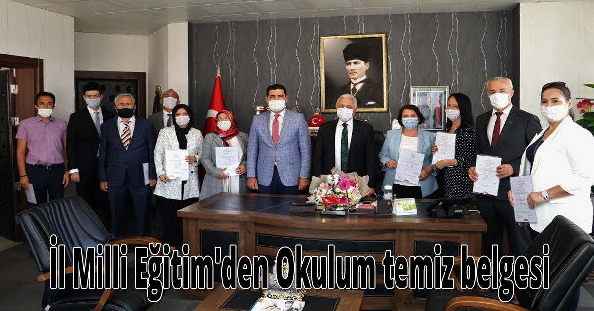 İl Milli Eğitim'den Okulum temiz belgesi 