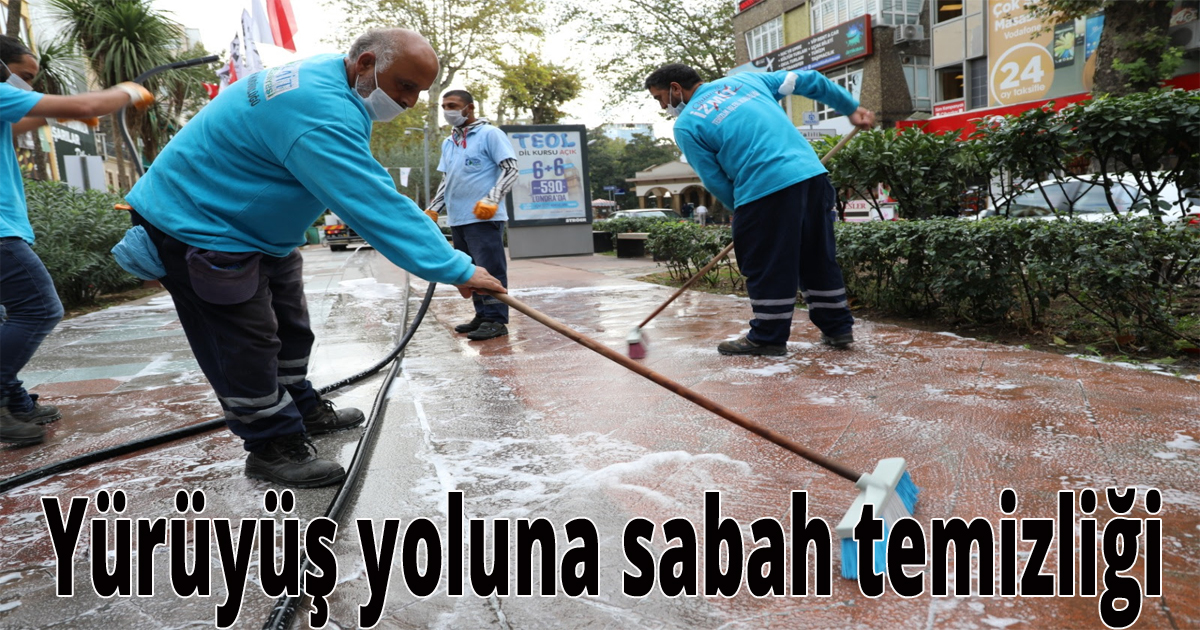 Yürüyüş yoluna sabah temizliği