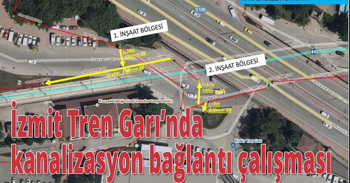 İzmit Tren Garı’nda kanalizasyon bağlantı çalışması