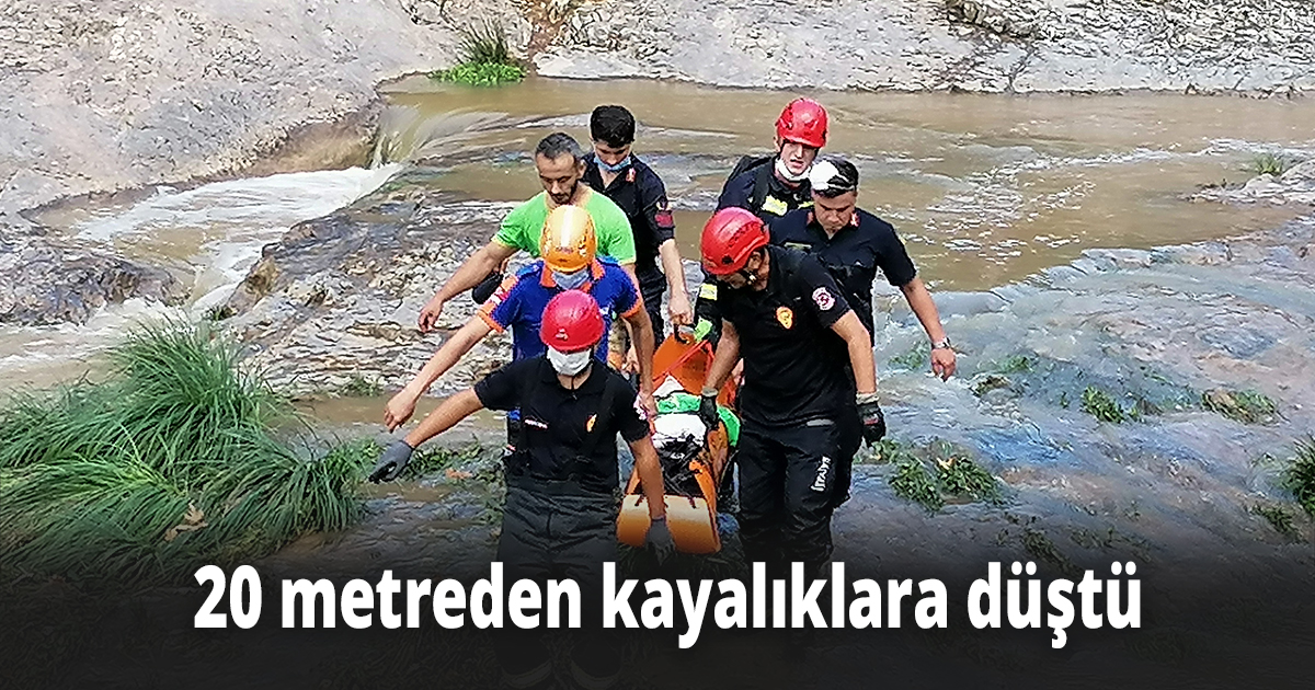20 metreden kayalıklara düştü