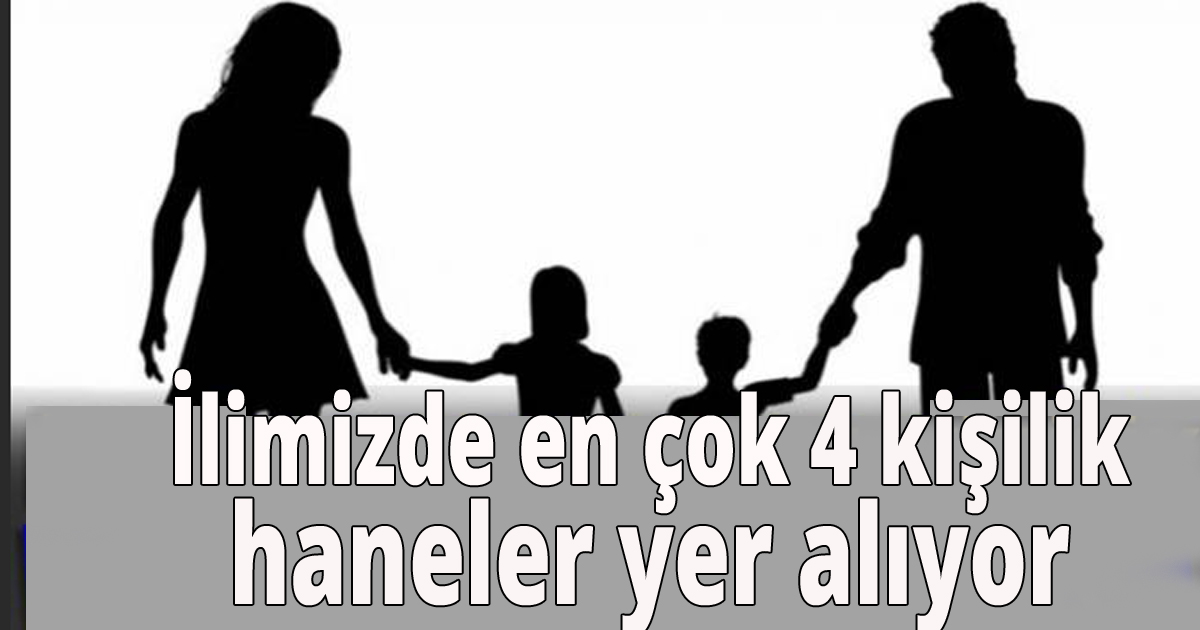 İlimizde en çok 4 kişilik haneler yer alıyor