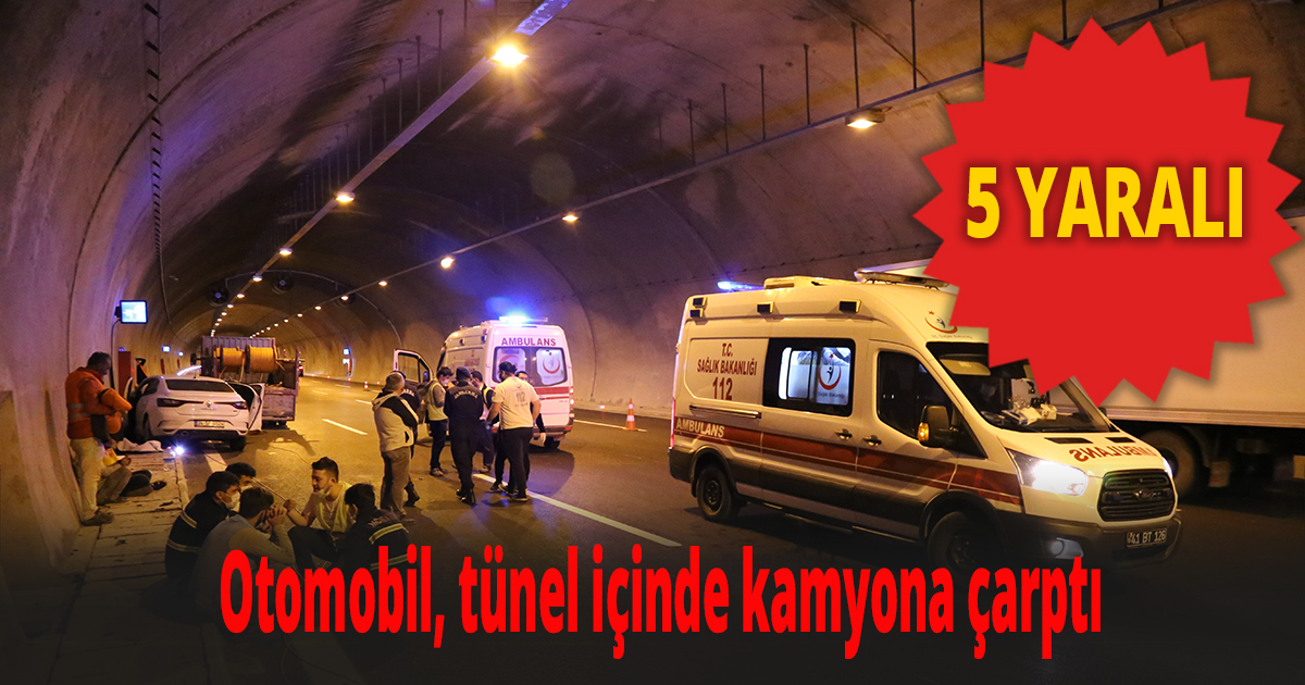 Otomobil, tünel içinde kamyona çarptı